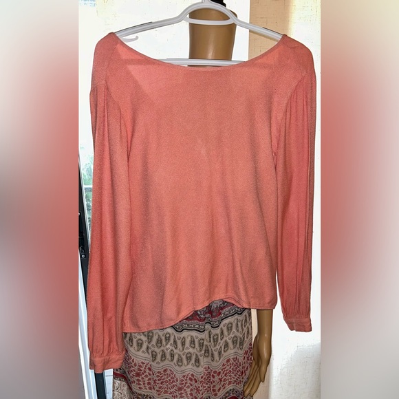 Cloth & Stone peach colored, long sleeved button cuff blouse. Sz S. Los Angeles - Picture 7 of 9